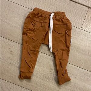 Little Bipsy Brown Joggers with White Drawstring